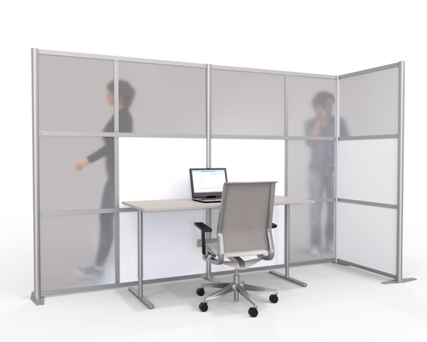 L-Shaped Office Partitions for Cubicles with Translucent Panels