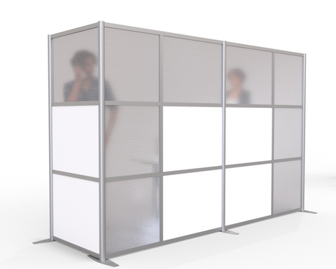 L-Shaped Office Partitions for Cubicles with Translucent Panels