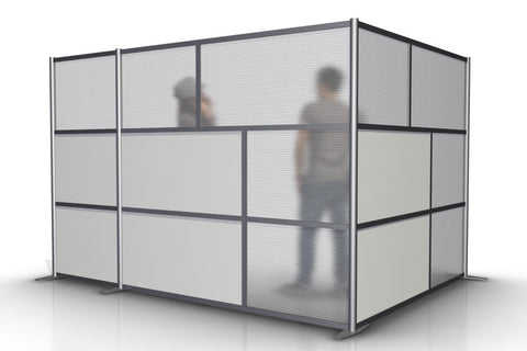 L-Shaped Office Partition, 117" x 84" x 75" high