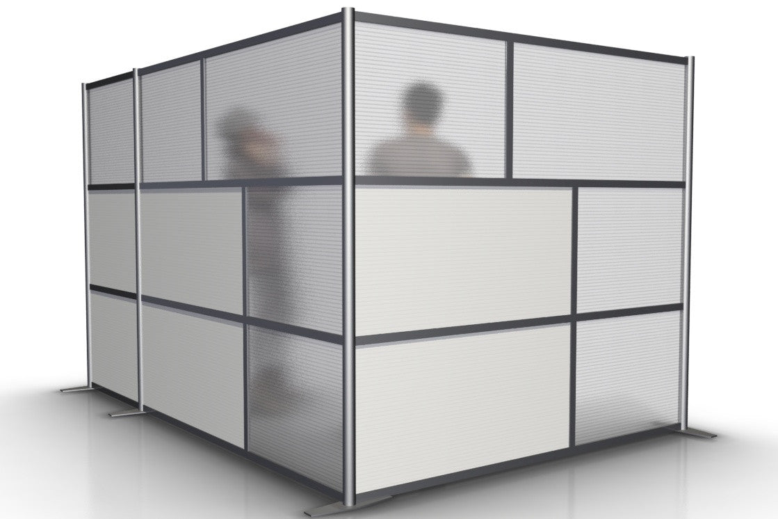 L-Shaped Office Partition, 117" x 84" x 75" high
