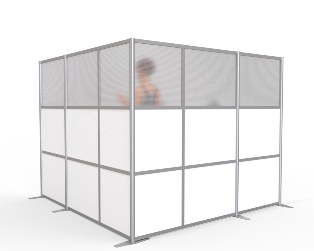 modern room partition L-Shaped Cubicle for healthcare, medical, restaurants, offices, gyms, work spaces