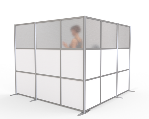 modern room partition L-Shaped Cubicle for healthcare, medical, restaurants, offices, gyms, work spaces