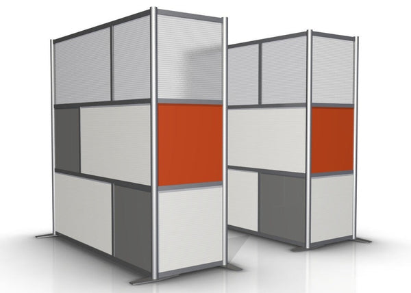 L-Shaped Office Partition, 75" x 27" x 75" high