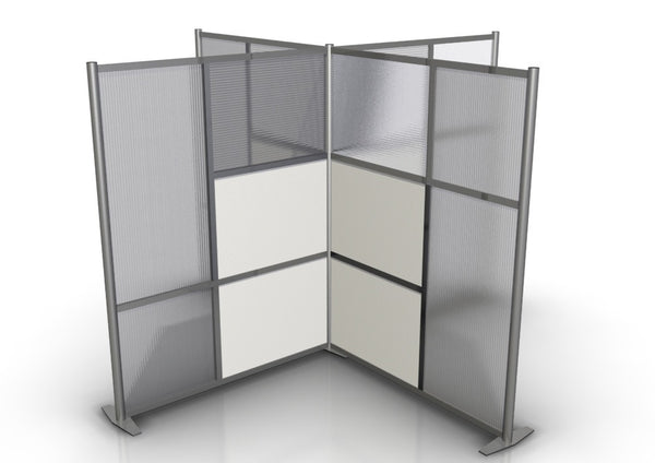 118" x 118" x 75" high Modern Office Partition, T-Shaped