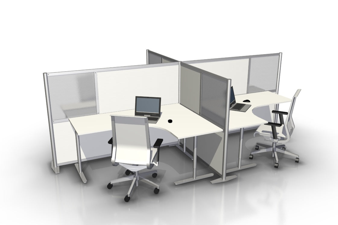T-Shaped office desk divider partitions