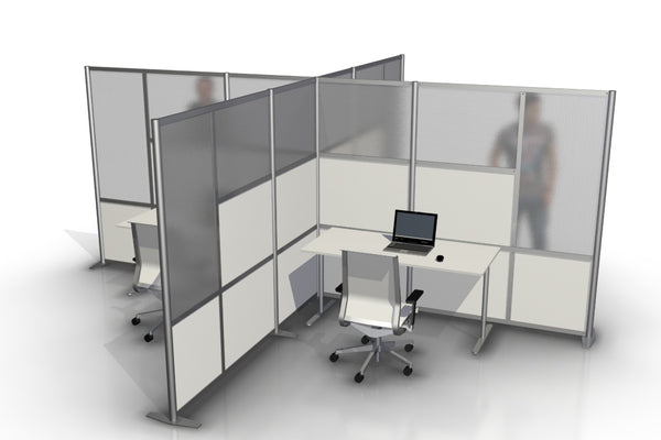 T-Shaped Office Desk Divider Partition for 4 workstations