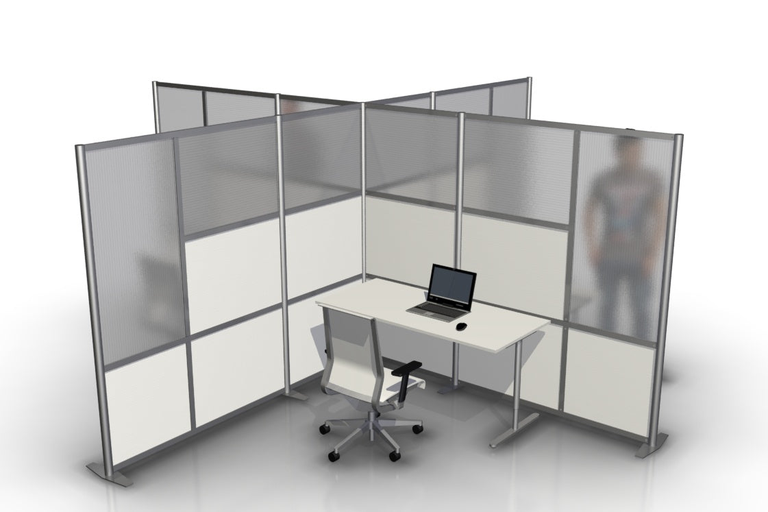 T-Shaped Office Desk Divider Partition Quad - 182