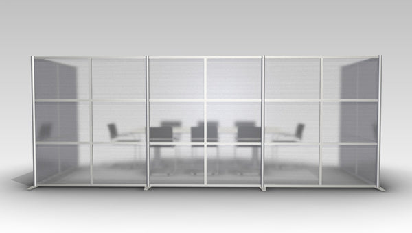 U-Shaped Office Partition Wall, Translucent Panels